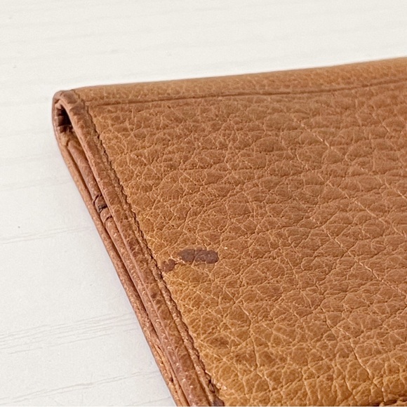 Valentino Garavani brown pebbled leather coin snap pouch gold logo - Picture 6 of 12